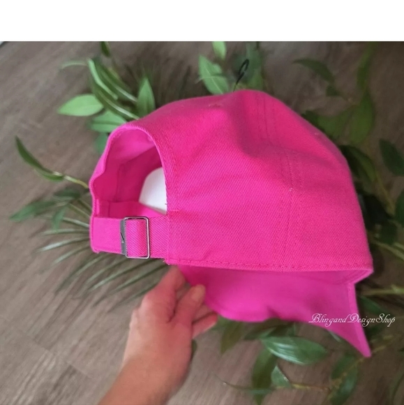 Pink Nike Hat H86 Cotton Adjustable Cap made with Swarovski Crystals NWT - Picture 6 of 6